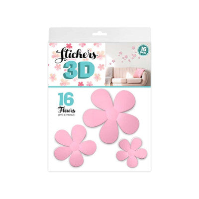  Stickers 3D Fleurs – Couleur Rose