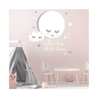  Stickers Au Clair De La Lune - 1 Planche 50 X 70 Cm (M)