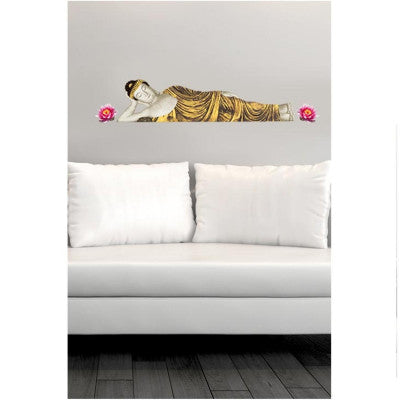  Sticker Mural Bouddha Couché & Lotus - Décoration Zen 50x70cm