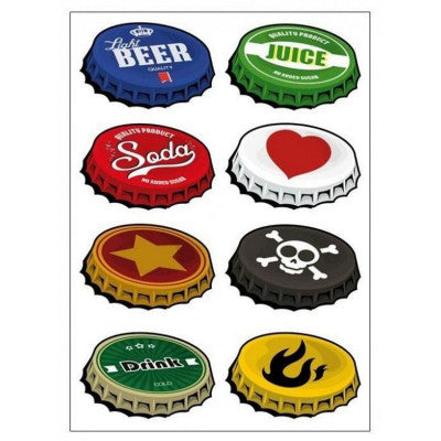  Stickers Capsules De Bouteille 50x70 Cm - Décoration Murale Vintage Pour Cuisine, Bar, Frigo