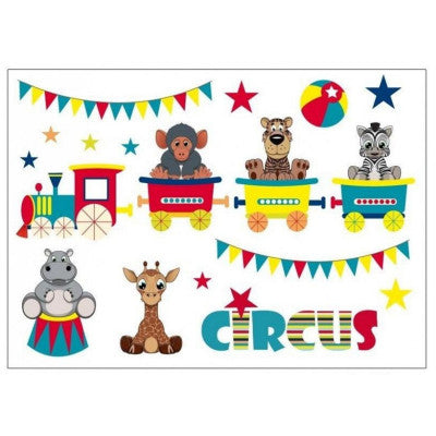  Stickers Muraux Cirque Animaux Train | Déco Chambre Enfant & Bébé