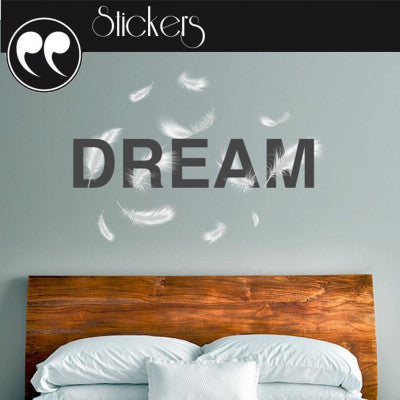  Sticker Mural Dream & Plumes | Déco Chambre Tête De Lit