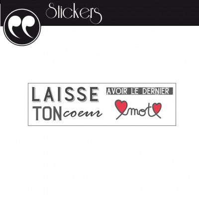  Sticker Mural Citation Coeur | Laisse Ton Coeur...