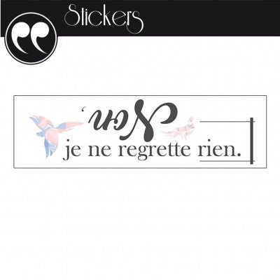  Sticker Mural Citation "Non, Je Ne Regrette Rien" | Déco Poétique