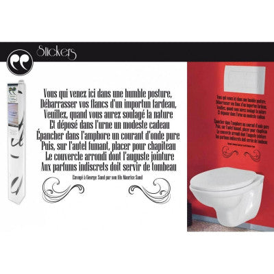  Sticker WC Poème Humour - Déco Toilettes Originale 50x70cm