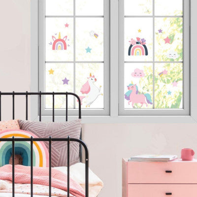  Stickers De Vitre Licorne Électrostatiques - Déco Chambre Enfant