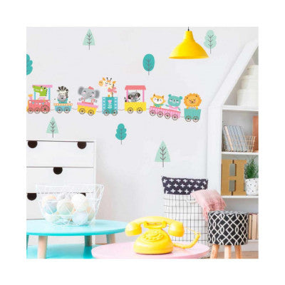  Stickers Enfant Petit Train - 1 Planche 20 X 70 Cm (P)
