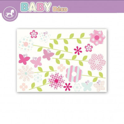  Sticker Mural Fleurs & Papillons | Déco Chambre Bébé Fille