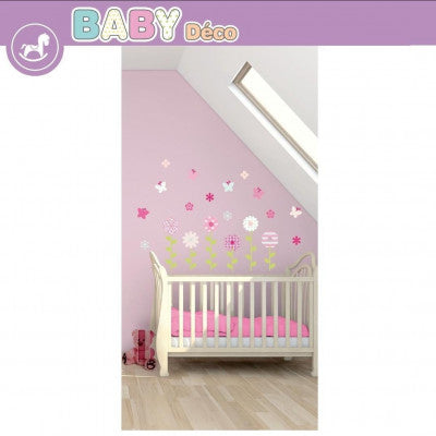  Sticker Mural Fleurs & Papillons | Déco Chambre Bébé Fille