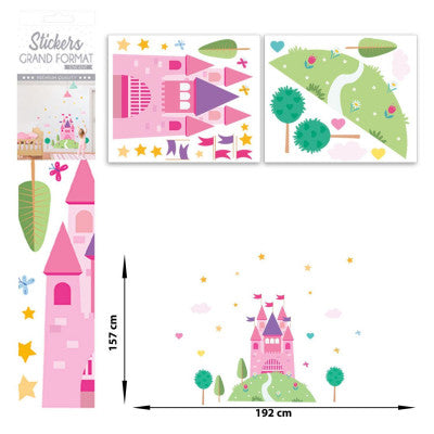  Stickers Géants Château De Princesse - Décoration Murale Chambre Fille