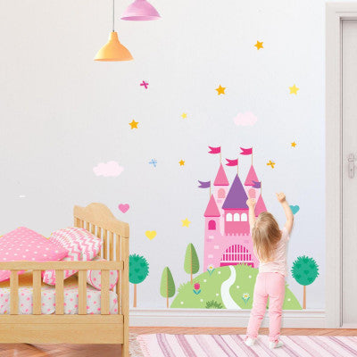  Stickers Géants Château De Princesse - Décoration Murale Chambre Fille