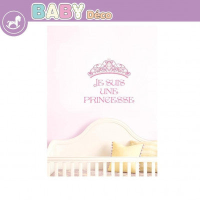  Sticker Mural Princesse "Je Suis Une Princesse" - Rose | Décoration Chambre Fille Et Nurserie