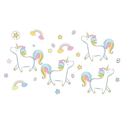  Stickers Licorne - 1 Planche 20 X 70 Cm