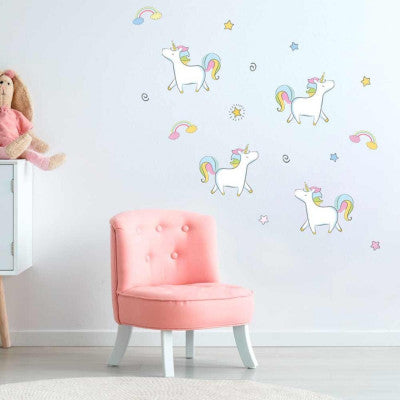  Stickers Licorne - 1 Planche 20 X 70 Cm