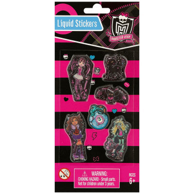  Stickers Liquides Monster High 7.5x12cm - Draculaura & Amis