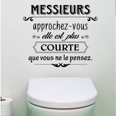  Sticker Toilettes Humour | Messieurs Approchez-Vous