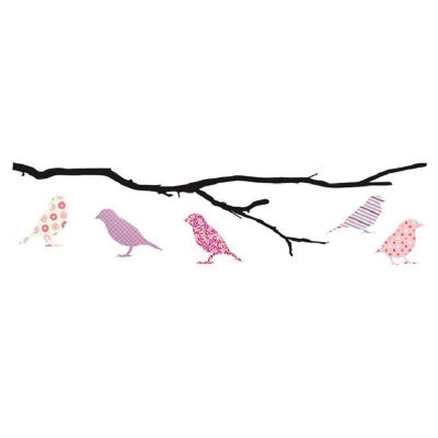  Stickers Muraux Oiseaux & Branche Rose | Décoration Poétique