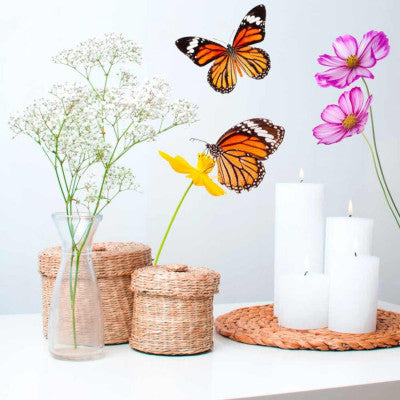  Stickers Papillon - 1 Planche 20 X 70 Cm