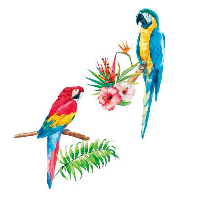  Stickers - Perroquets Et Fleurs Sauvages