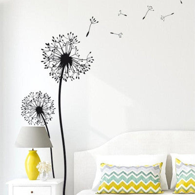 Sticker Mural Pissenlits Noirs - Déco Poétique 50x70cm