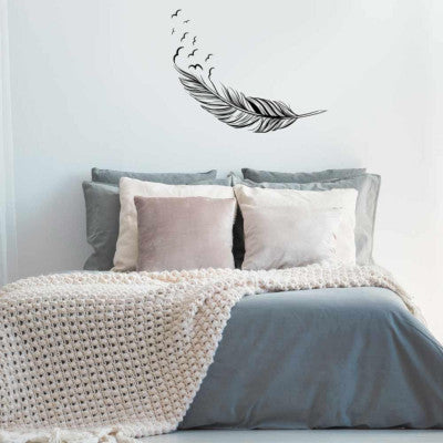  Stickers Plume - 1 Planche 20 X 70 Cm