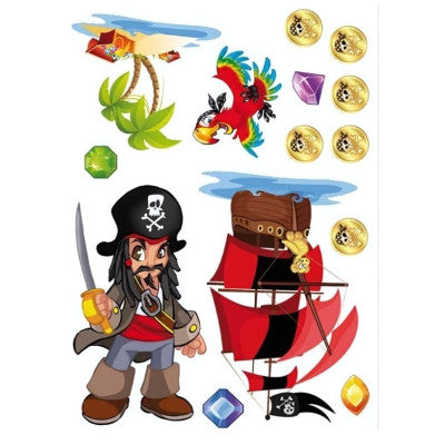  Stickers Muraux Pirates 50x70 Cm - Décoration Chambre Enfant