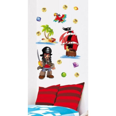 Stickers Muraux Pirates 50x70 Cm - Décoration Chambre Enfant