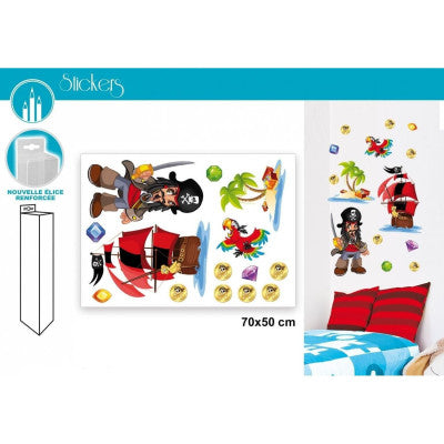  Stickers Muraux Pirates 50x70 Cm - Décoration Chambre Enfant