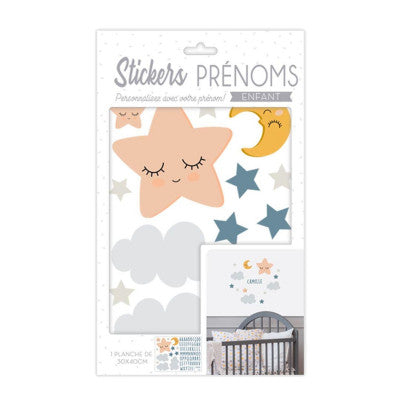  Stickers Prénom Motifs étoiles Et Lune