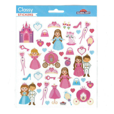  Stickers Princesse Pailletés - Déco Château Et Conte De Fées