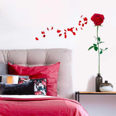  Stickers Rose Rouge - 20 X 70 Cm
