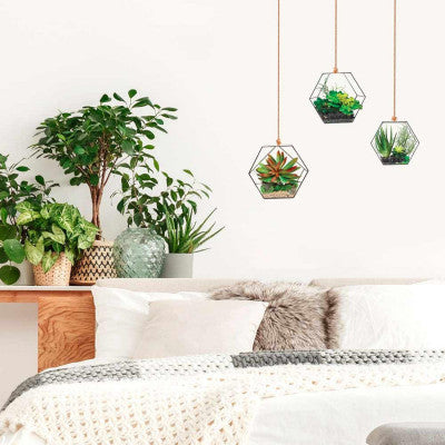  Stickers Suspensions Design De Plantes Grasses 70 X 20 Cm