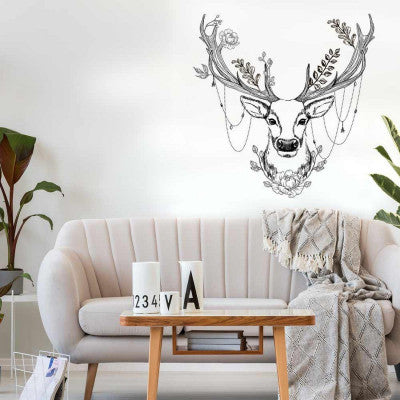  Stickers Tête De Cerf - 70 X 50 Cm