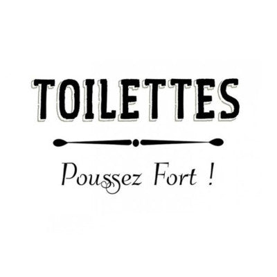  Stickers Toilette Poussez Fort ! - 1 Planche 20 X 70 Cm
