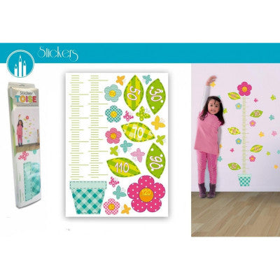  Sticker Toise Murale Fleur - Toise De Croissance Pour Chambre Enfant & Bébé