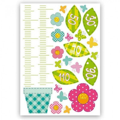  Sticker Toise Murale Fleur - Toise De Croissance Pour Chambre Enfant & Bébé
