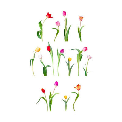  Stickers Tulipes Colorées 70x20cm - Décoration Murale Florale