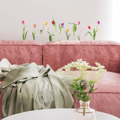  Stickers Tulipes Colorées 70x20cm - Décoration Murale Florale