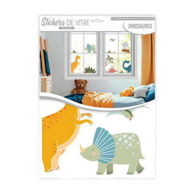  Stickers Vitre Dinosaure Électrostatiques - Déco Chambre Enfant