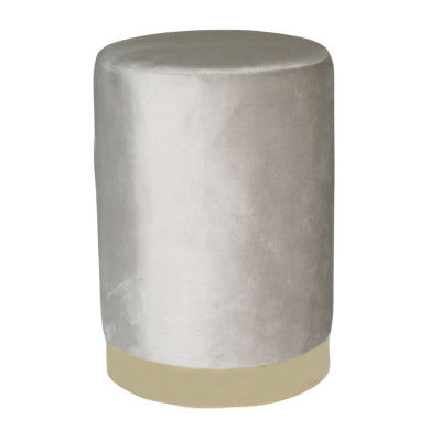  Tabouret En Lin Effet Velours - 40 X 28 Cm