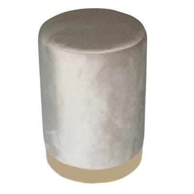  Tabouret En Lin Effet Velours - 40 X 28 Cm