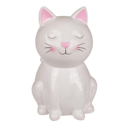  Tirelire Chat En Céramique - Blanc
