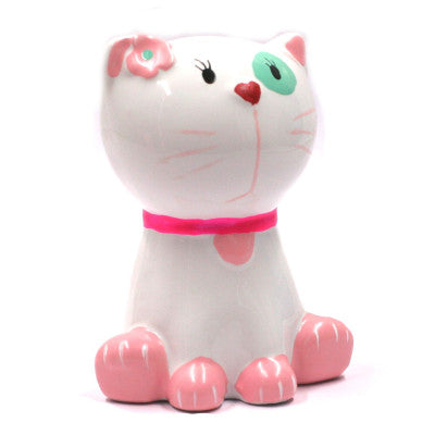  Tirelire Chaton Blanc 12 Cm