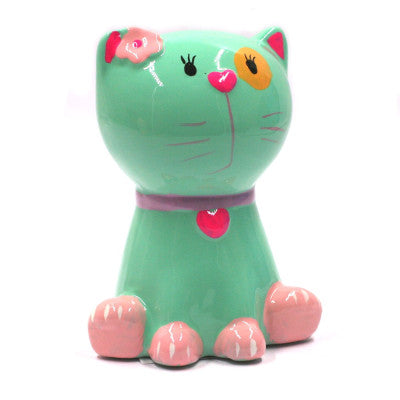  Tirelire Chaton Bleu 12 Cm