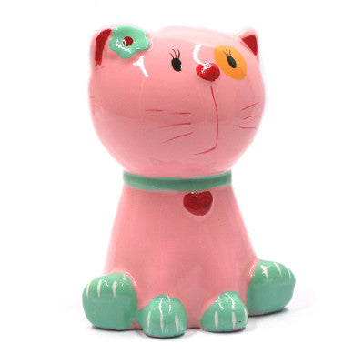  Tirelire Chaton Rose 12 Cm