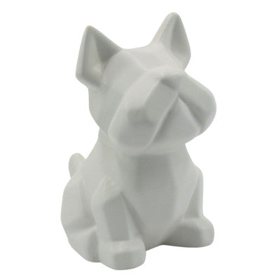  Tirelire Chien Blanc 18 Cm
