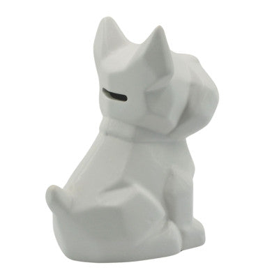  Tirelire Chien Blanc 18 Cm
