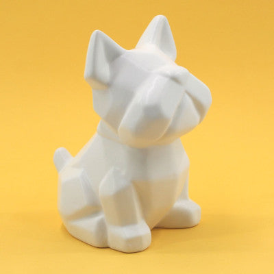  Tirelire Chien Blanc 18 Cm