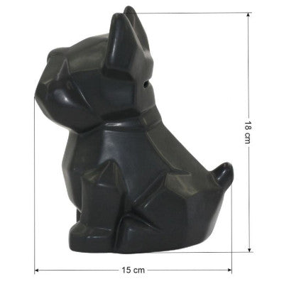  Tirelire Chien Noir 18 Cm