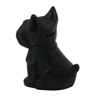  Tirelire Chien Noir 18 Cm